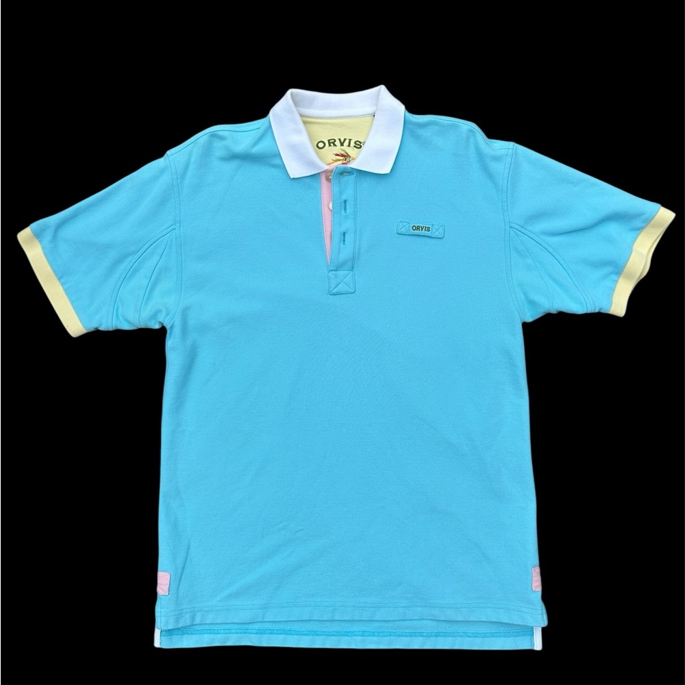 Orvis Blue and Yellow Polo Shirt